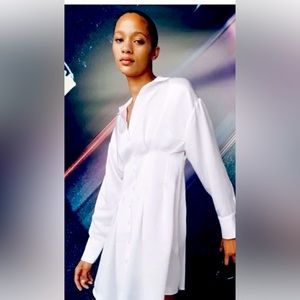 Zara Satin shirt dress, size M